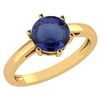 Certified 1.00Ctw Genuine Blue Sapphire 14k Yellow Gold
