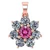 Certified 0.93 Ctw Pink Tourmaline And Diamond 18K Rose