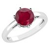 Certified 2.00Ctw Genuine Ruby 14k White Gold Halo Ring