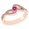 Image 1 : Certified 0.61 CTW Pink Tourmaline And Diamond 14k Rose