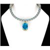 Certified 75.05 Ctw Blue Topaz And Diamond I2/I3 14K Ro