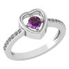Certified 0.33 Ctw Amethyst And Diamond 14K White Gold