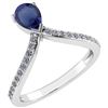 Certified 0.97 Ctw Blue Sapphire And Diamond 14k Yellow