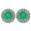 Certified 1.6 Ctw Emerald And Diamond 14k White Gold Ha