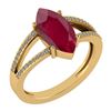 Certified 2.20 Ctw Ruby And Diamond VS/SI1 Ring 14k Yel