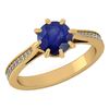 Certified 1.14 Ctw Blue Sapphire And White Diamond Wedd