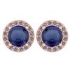 Certified 1.06 Ctw Blue Sapphire And Diamond 18K Rose G