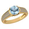 Certified 1.55 Ctw Aquamarine And Diamond 14k Yellow Go