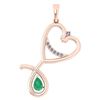 Certified 0.60 Ctw Emerald And Diamond Pendant For wome