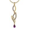 Image 1 : Certified 0.53 Ctw I2/I3 Amethyst And Diamond 10K Yello