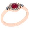 Image 1 : Certified 0.73 Ctw SI2/I1 Ruby And Diamond 14K Rose Gol