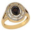 Image 1 : Certified 1.66 Ctw Smoky Quarzt And Diamond 14k Yellow