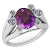 Certified 2.82 Ctw Amethyst And Diamond VS/SI1 Ring 14K