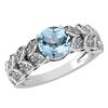 Certified 1.47 Ctw Aquamarine And Diamond Wedding/Engag