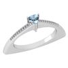 Certified 0.35 Ctw Aquamarine And Diamond 14k White Gol