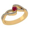 Image 1 : Certified 0.61 CTW Ruby And Diamond 14k Yellow Gold Hal