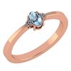 Certified 0.24 Ctw Aquamarine And Diamond 18K Rose Gold