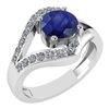 Certified 1.07 Ctw Blue Sapphire And Diamond VS/SI1 Hal