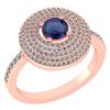 Certified 0.99 CTW Blue Sapphire And Diamond 14k Rose G
