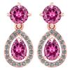 Certified 2.19 CTW Pink Tourmaline And Diamond 14k Rose