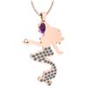 Certified 1.00 Ctw Amethyst And Diamond Necklace For wo