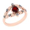 Image 1 : Certified 0.78 Ctw I2/I3 Garnet And Diamond 10K Rose Go