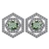 Certified 1.38 Ctw Green Amethyst And Diamond 18k White
