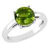 Certified 1.00Ctw Genuine Peridot 14k White Gold Halo R
