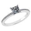Certified 0.86 Ctw Diamond 18k White Halo Gold Ring