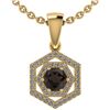 Certified 0.69 Ctw Smoky Quarzt And Diamond 14k Yellow
