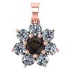 Certified 0.93 Ctw Smoky Quarzt And Diamond 14k Rose Go