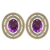Certified 3.12 CTW Amethyst And Diamond 14k Yellow Gold