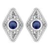 Certified 1.46 Ctw Blue Sapphire And Diamond 18k White