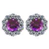 Certified 2.30 Ctw Amethyst And Diamond 14k White Gold