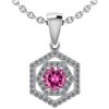 Image 1 : Certified 0.69 Ctw Pink Tourmaline And Diamond 18K Whit