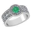 Certified 1.92 Ctw Emerlad And Diamond 14k White Gold H