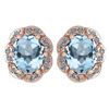 Certified 0.88 Ctw Aquamarine And Diamond 14K Rose Gold