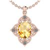 Certified 3.75 Ctw I2/I3 Citrine And Diamond 10K Rose G