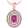Certified 1.56 CTW Pink TourmalineAnd Diamond 14k Rose