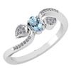 Certified 0.28 CTW Aquamarine And Diamond 14k White Gol
