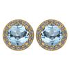 Image 1 : Certified 1.06 Ctw Aquamarine And Diamond 18K Yellow Go