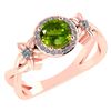 Image 1 : Certified 1.00 Ctw Peridot And Diamond 14k Rose Halo Go