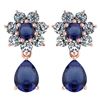 Image 1 : Certified 4.86 Ctw Blue Sapphire And Diamond 14k Rose G
