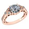 Image 1 : Certified 1.49 Ctw Diamond 18K Rose Gold Halo Ring