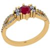 Image 1 : Certified 0.79 Ctw SI2/I1 Ruby And Diamond 14K Yellow G