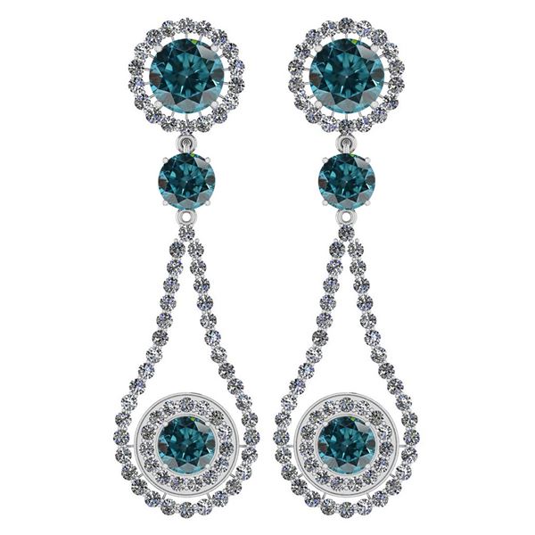 Certified 4.50 Ctw SI2/I1 Treated Fancy Blue & White Di