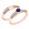 Image 1 : Certified 0.55 Ctw Blue Sapphire And DiamondVS/SI1 2 Pc
