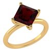 Image 1 : Certified 3.00 Ctw Garnet 14K Yellow Gold Solitaire Rin