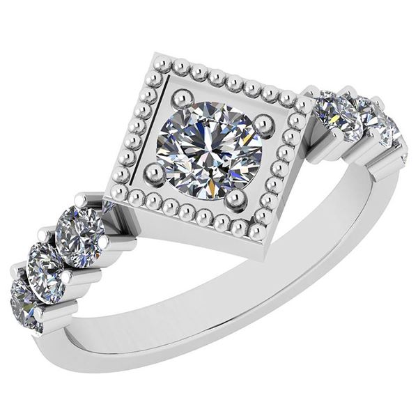 Certified 0.76 Ctw Diamond I1/I2 Vintage Style Engageme