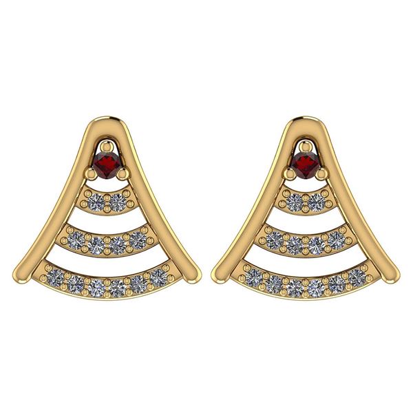 Certified 0.15 Ctw Garnet And Diamond 14k Yellow Gold H